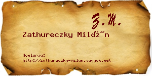 Zathureczky Milán névjegykártya