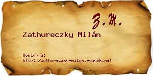 Zathureczky Milán névjegykártya