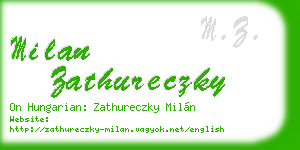 milan zathureczky business card