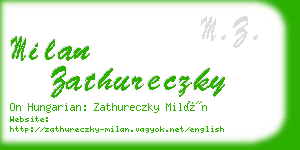 milan zathureczky business card